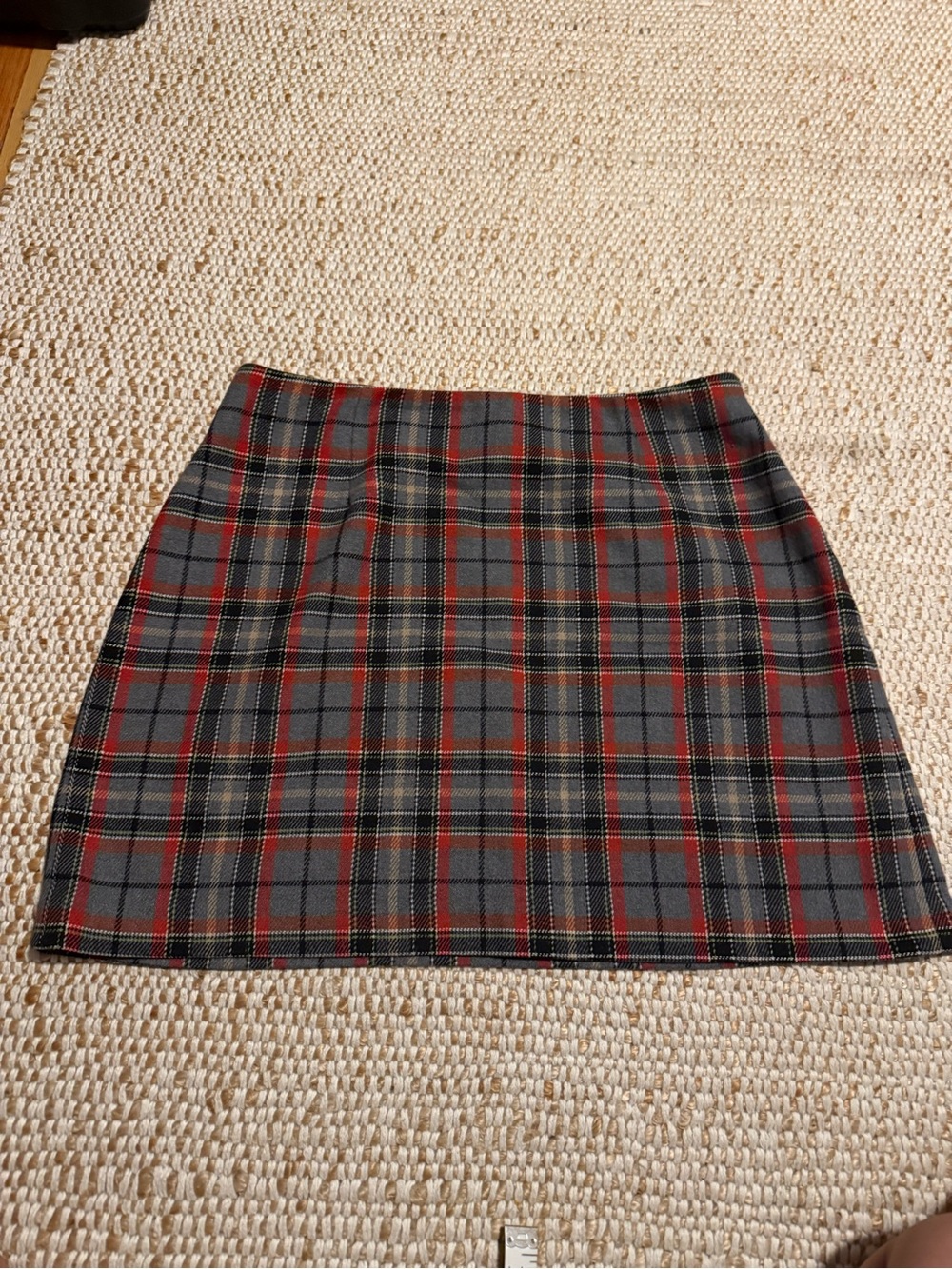 The Limited Plaid Mini Skirt in Gray and Red